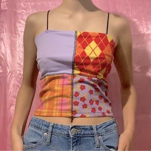 Y2K Harlequin Patchwork Tank Top